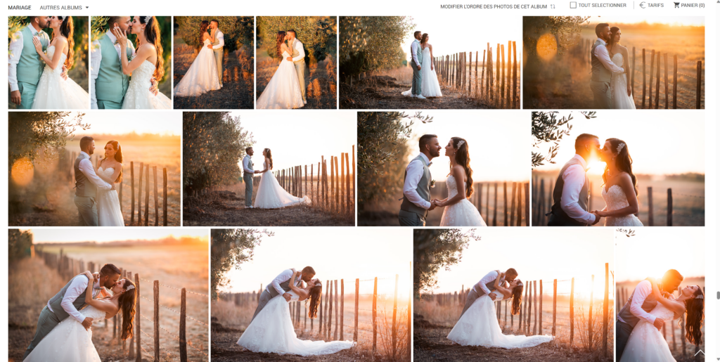 Galerie privée Photographe mariage Montpellier remettre les photos de mariage aux mariés